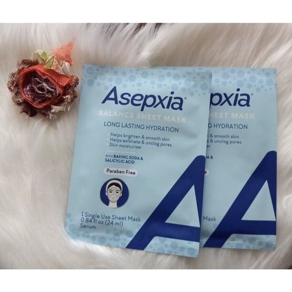2x Asepxia Balance Sheet Mask w/Baking Soda Salicylic Acid Oil Free Face Mask - Picture 1 of 4